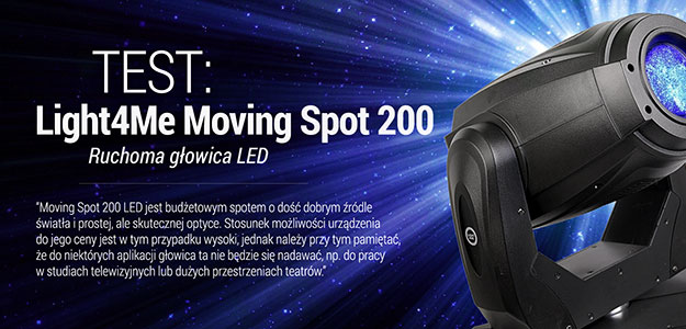 Sprawdziliśmy ruchomą głowicę Light4Me Moving Spot 200 LED