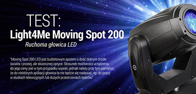 Test ruchomej głowicy Light4Me Moving Spot 200 LED