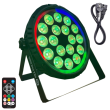 LIGHT4ME HEX PAR RING reflektor sceniczny efekt oświetleniowy DMX 18x6W RGBWA+UV LED+30x0,3W RGB SMD 5050 LED efekt ring pilot bezprzewodowy 2x uchwyt - zdjęcie 1