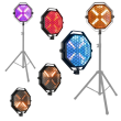 EVOLIGHTS LUMENO X reflektor vintage oświetlenie sceniczne retro ciepła biel efekt tła 4x60W WW LED + 48x0,2 RGB LED - zdjęcie 1